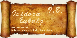 Isidora Bubulj vizit kartica
